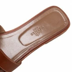 Hermes Brown Leather Oran Sandals Size 40 For Women -Deals Hermes Store luxury women hermes used shoes p597008 006