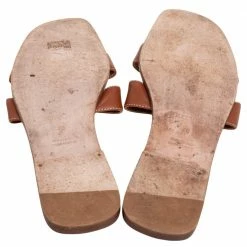 Hermes Brown Leather Oran Sandals Size 40 For Women -Deals Hermes Store luxury women hermes used shoes p597008 009