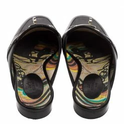 Hermes Black Leather Palladium Plated Oz Mule Sandals Size 38 For Women -Deals Hermes Store luxury women hermes used shoes p598211 006