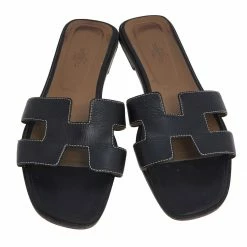 Hermes Black Leather Oran Sandals Size 41 For Women -Deals Hermes Store luxury women hermes used shoes p598739 003