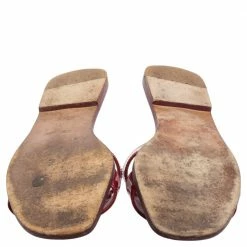 Hermes Burgundy Patent Leather Oran Sandals Size 41 For Women -Deals Hermes Store luxury women hermes used shoes p598877 009