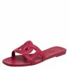 Hermes Hermès Pink Rubber Aloha Flat Sandals Size 37 For Women -Deals Hermes Store luxury women hermes used shoes p601791 003