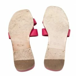 Hermes Pink Leather Oran Sandals Size 38 For Women -Deals Hermes Store luxury women hermes used shoes p605103 001