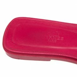 Hermes Pink Leather Oran Sandals Size 38 For Women -Deals Hermes Store luxury women hermes used shoes p605103 005
