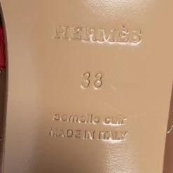Hermes Red/Brown Leather Slingback Sandals Size 38 For Women -Deals Hermes Store luxury women hermes used shoes p606507 010