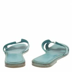 Hermes Sky Blue Leather Oran Sandals Size 37.5 For Women 14 Hermes Sky Blue Leather Oran Sandals Size 37.5 For Women -Deals Hermes Store luxury women hermes used shoes p606885 002