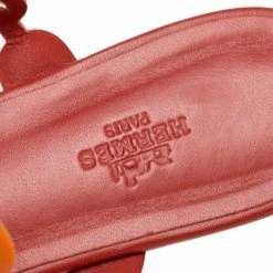 Hermes Multicolor Leather Chaine D'Ancre Flat Slides Size 37.5 For Women -Deals Hermes Store luxury women hermes used shoes p606936 005