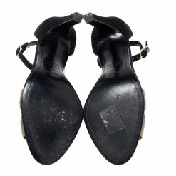 Hermes Gold/Black Leather And Suede Premiere Ankle-Strap Sandals Size 36 For Women -Deals Hermes Store luxury women hermes used shoes p608802 006