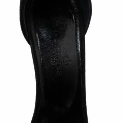 Hermes Gold/Black Leather And Suede Premiere Ankle-Strap Sandals Size 36 For Women -Deals Hermes Store luxury women hermes used shoes p608802 010