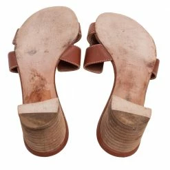 Hermes Brown Leather Oasis Slide Sandals Size 36 For Women -Deals Hermes Store luxury women hermes used shoes p609765 008