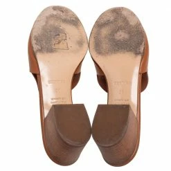 Hermes Brown Leather Mona Slide Sandals Size 38 For Women 16 Hermes Brown Leather Mona Slide Sandals Size 38 For Women -Deals Hermes Store luxury women hermes used shoes p610630 009