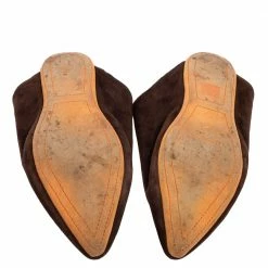 Hermes Hermès Brown Suede Pointed Toe Mule Size 39 For Women -Deals Hermes Store luxury women hermes used shoes p612531 003