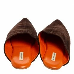 Hermes Hermès Brown Suede Pointed Toe Mule Size 39 For Women -Deals Hermes Store luxury women hermes used shoes p612531 006