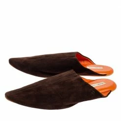 Hermes Hermès Brown Suede Pointed Toe Mule Size 39 For Women -Deals Hermes Store luxury women hermes used shoes p612531 007