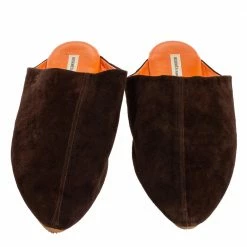 Hermes Hermès Brown Suede Pointed Toe Mule Size 39 For Women -Deals Hermes Store luxury women hermes used shoes p612531 008