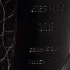 Hermes Black Croc Embossed Leather Lace-Up Oxford Ankle Booties Size 38.5 For Women -Deals Hermes Store luxury women hermes used shoes p612693 003