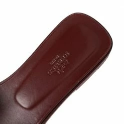 Hermes Burgundy Leather Oran Sandals Size 38 For Women -Deals Hermes Store luxury women hermes used shoes p612842 001