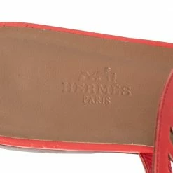 Hermes Coral Pink Leather Nautilus Thong Flats Size 37 For Women 17 Hermes Coral Pink Leather Nautilus Thong Flats Size 37 For Women -Deals Hermes Store luxury women hermes used shoes p614010 006