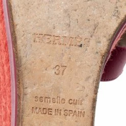 Hermes Black Leather Ilana Espadrille Wedges Sandals Size 37 For Women -Deals Hermes Store luxury women hermes used shoes p617563 009