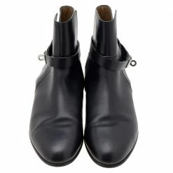 Hermes Hermès Black Leather Neo Ankle Length Boots Size 40 For Women -Deals Hermes Store luxury women hermes used shoes p617762 004