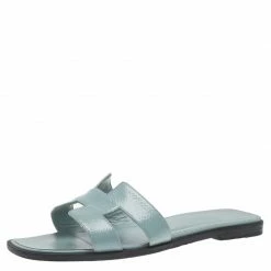 Hermes Sky Blue Epsom Calfskin Oran Sandals Size 36.5 For Women
