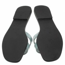 Hermes Sky Blue Epsom Calfskin Oran Sandals Size 36.5 For Women -Deals Hermes Store luxury women hermes used shoes p61817 0007