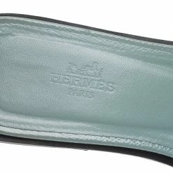 Hermes Sky Blue Epsom Calfskin Oran Sandals Size 36.5 For Women -Deals Hermes Store luxury women hermes used shoes p61817 0010