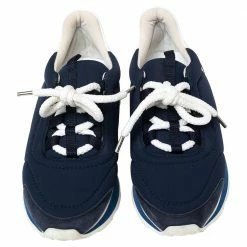 Hermes Navy Blue/White Nylon And Leather Buster Low Top Sneakers Size 36 For Women -Deals Hermes Store luxury women hermes used shoes p620794 004