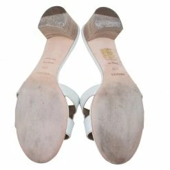 Hermes White Leather Oasis Slides Size 39.5 For Women -Deals Hermes Store luxury women hermes used shoes p62176 007