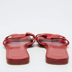 Hermes Red Leather Oran Flat Slides Size 36 For Women 15 Hermes Red Leather Oran Flat Slides Size 36 For Women -Deals Hermes Store luxury women hermes used shoes p621987 004