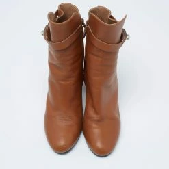 Hermes Brown Leather Joueuse Ankle Boots Size 37.5 For Women 13 Hermes Brown Leather Joueuse Ankle Boots Size 37.5 For Women -Deals Hermes Store luxury women hermes used shoes p621994 001