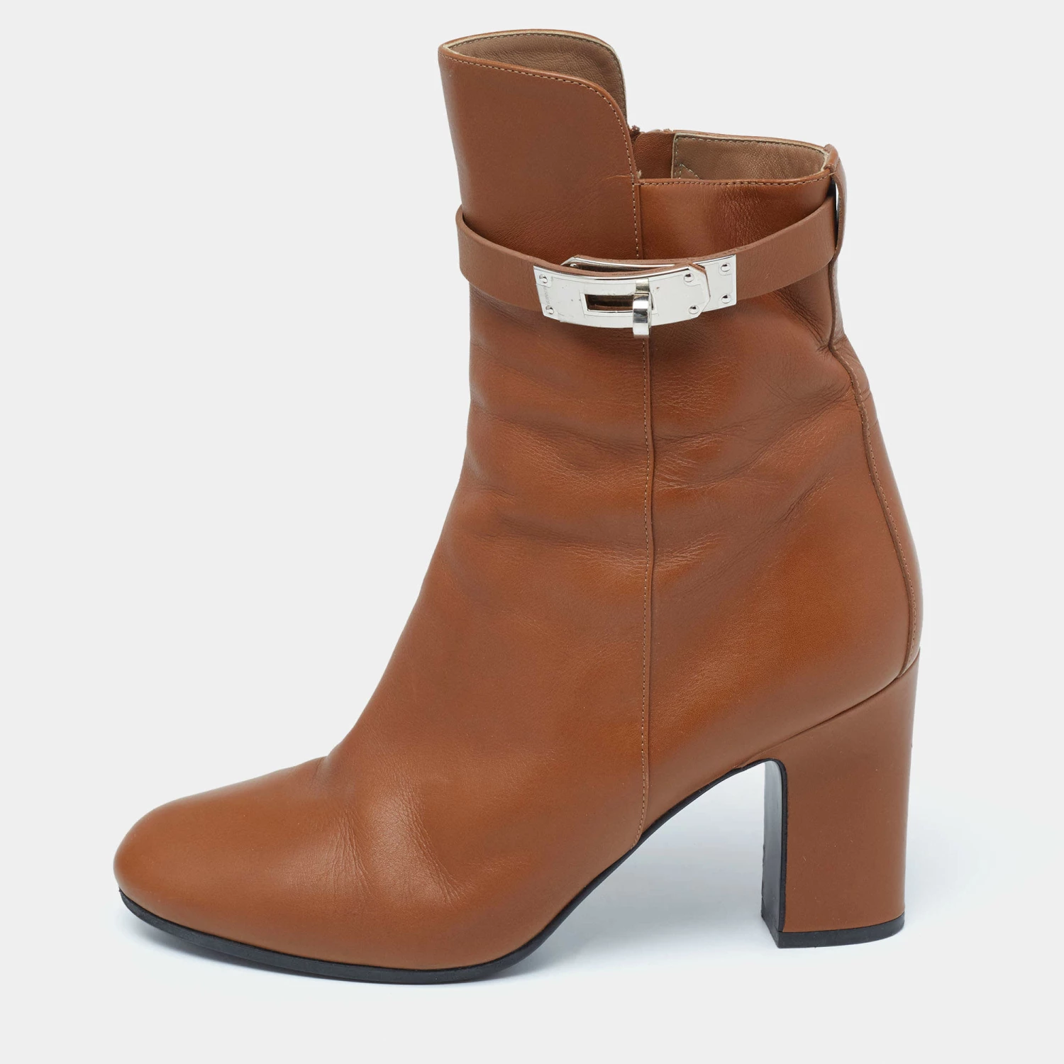 Hermes Brown Leather Joueuse Ankle Boots Size 37.5 For Women 3 Hermes Brown Leather Joueuse Ankle Boots Size 37.5 For Women