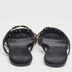 Hermes Hermès Black/Gold Suede And Leather D'ancre Chaine Flat Sandals Size 36 For Women 15 Hermes Hermès Black/Gold Suede And Leather D'ancre Chaine Flat Sandals Size 36 For Women -Deals Hermes Store luxury women hermes used shoes p624385 007