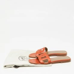 Hermes Orange Leather Aloha Flat Slides Size 36 For Women -Deals Hermes Store luxury women hermes used shoes p624856 010