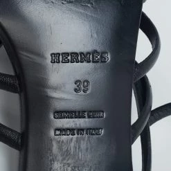 Hermes Black Leather Oracle Block Heel Ankle Strap Sandals Size 39 For Women -Deals Hermes Store luxury women hermes used shoes p625167 001