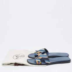 Hermes Hermès Multicolor Canvas Oran Flat Sandals Size 36 For Women -Deals Hermes Store luxury women hermes used shoes p625415 002