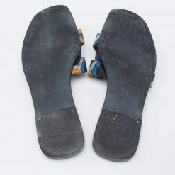 Hermes Hermès Multicolor Canvas Oran Flat Sandals Size 36 For Women -Deals Hermes Store luxury women hermes used shoes p625415 008