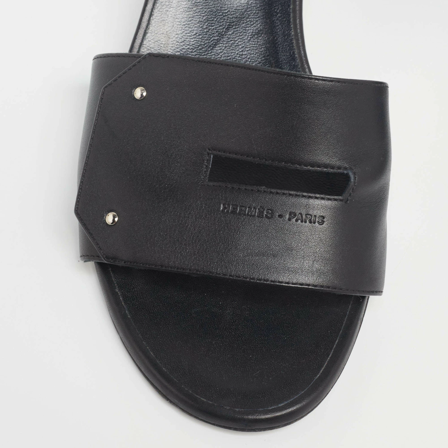Hermes Black Leather View Slide Sandals Size 40 For Women 9 Hermes Black Leather View Slide Sandals Size 40 For Women - Image 7