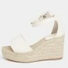 Hermes White Leather Espadrille Wedge Sandals Size Size 36 For Women -Deals Hermes Store luxury women hermes used shoes p626366 009