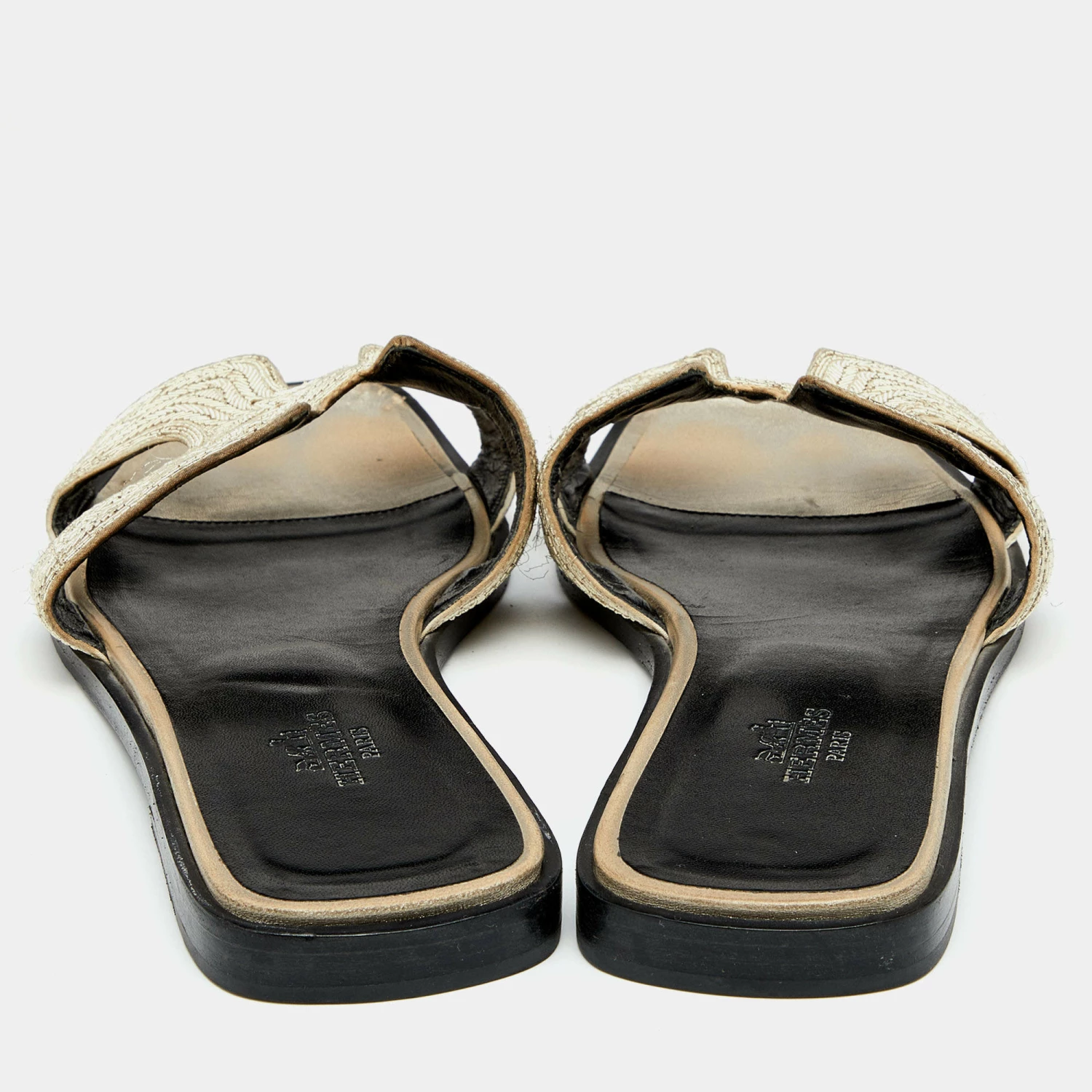 Hermes Metallic Twisted Metal Thread Oran Flats Size 37.5 For Women 7 Hermes Metallic Twisted Metal Thread Oran Flats Size 37.5 For Women - Image 5