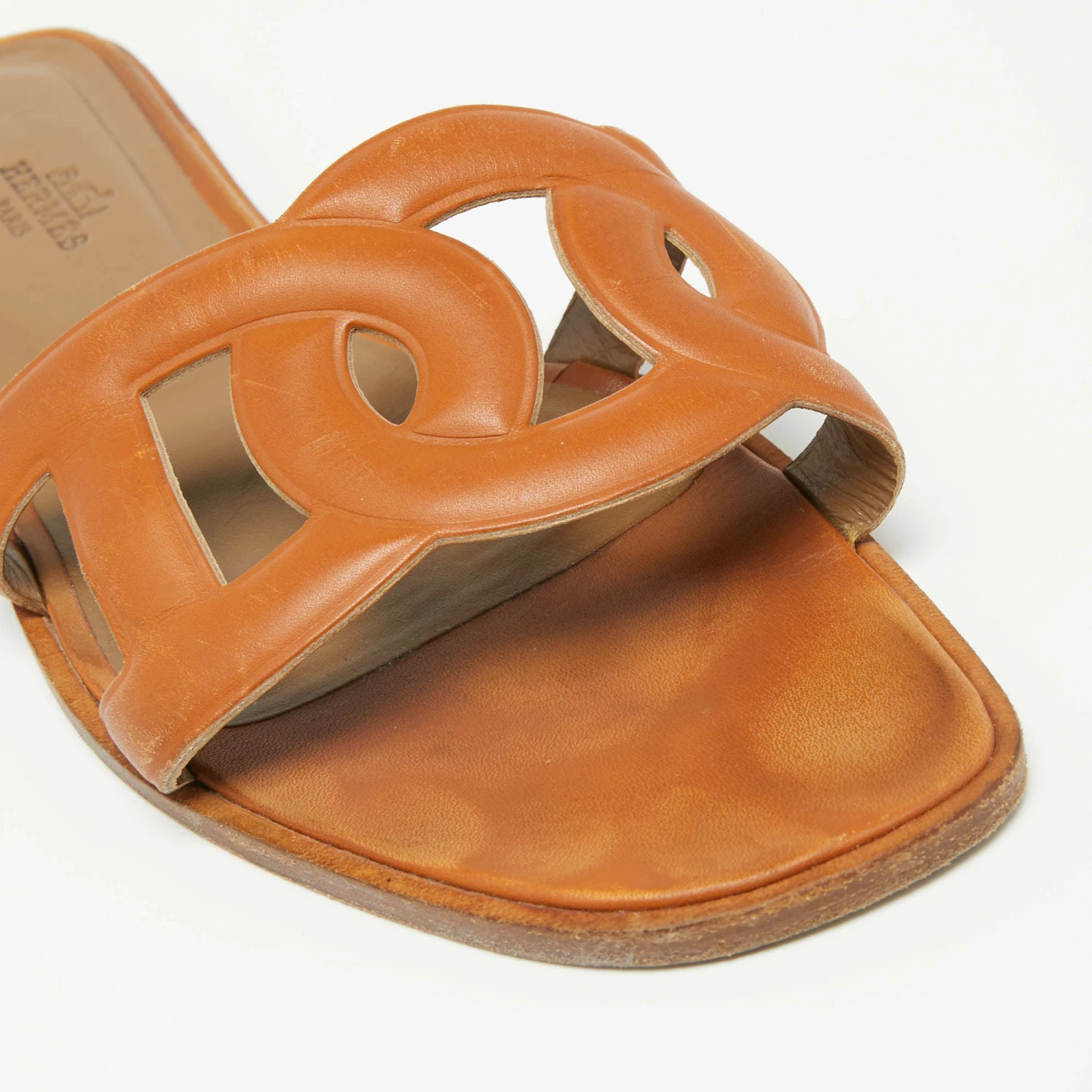 Hermes Brown Leather Aloha Sandals Size 38.5 For Women 10 Hermes Brown Leather Aloha Sandals Size 38.5 For Women - Image 8