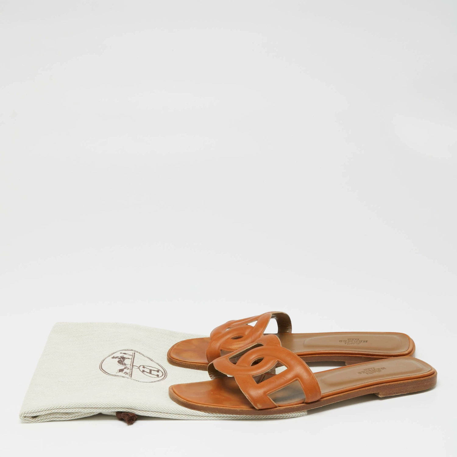 Hermes Brown Leather Aloha Sandals Size 38.5 For Women 12 Hermes Brown Leather Aloha Sandals Size 38.5 For Women - Image 10