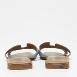 Hermes Blue Denim Oran Flat Sandals Size 38 For Women -Deals Hermes Store luxury women hermes used shoes p629040 006