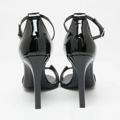 Hermes Black Patent Premiere Ankle Strap Sandals Size 39.5 For Women -Deals Hermes Store luxury women hermes used shoes p629534 007