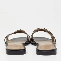 Hermes Black Leather Oran Flat Sandals Size 41.5 For Women -Deals Hermes Store luxury women hermes used shoes p634335 006