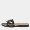 Hermes Hermés Black Leather Aloha Flat Slides Size 37 For Women -Deals Hermes Store luxury women hermes used shoes p635203 003