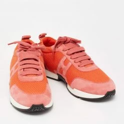Hermes Pink Suede And Mesh Player Low Top Sneakers Size 38.5 For Women -Deals Hermes Store luxury women hermes used shoes p635221 004