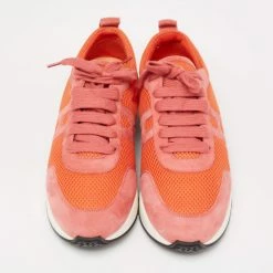 Hermes Pink Suede And Mesh Player Low Top Sneakers Size 38.5 For Women -Deals Hermes Store luxury women hermes used shoes p635221 005