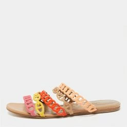 Hermes Multicolor Suede Thalassa Strappy Flat Sandals Size 36.5 For Women