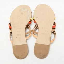 Hermes Multicolor Suede Thalassa Strappy Flat Sandals Size 36.5 For Women -Deals Hermes Store luxury women hermes used shoes p635323 004